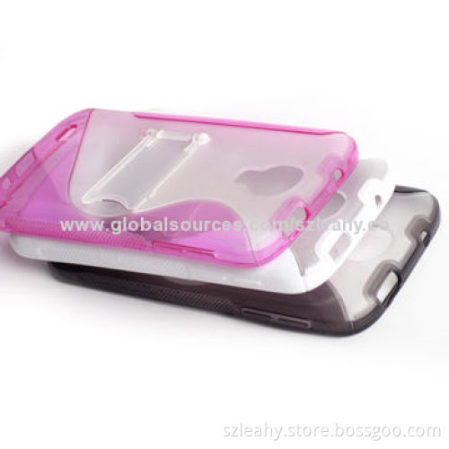 S-shaped appearance mixed case with kickstand for Samsung S4/I9500